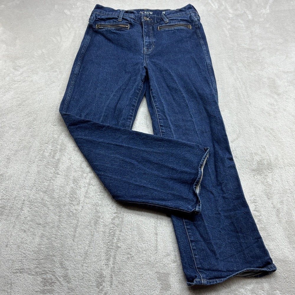 J.Crew Slim-Wide Jeans Womens 29 Pet Blue High Rise Semi-Stretch Zipper Pockets
